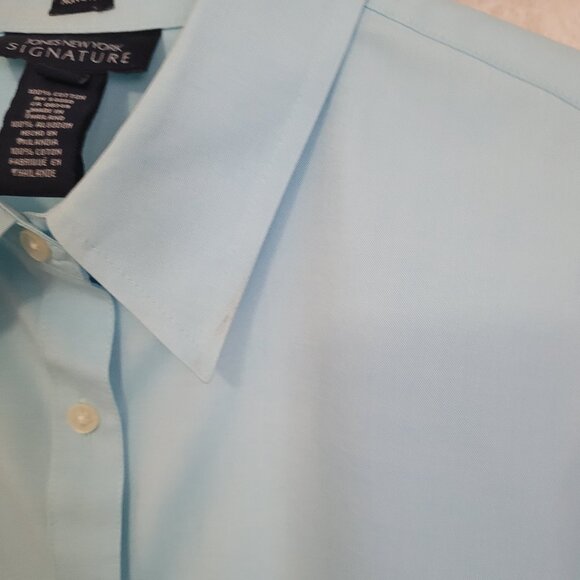 Blue Womens Button Blouse Long Sleeve No Iron Jones New York Size XL - Picture 15 of 15